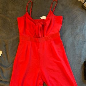 Red H&M front tie Jumpsuit
